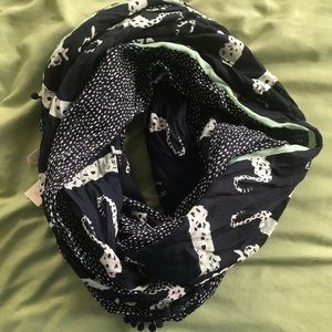 Leopard Infinity Scarf with Pom-Pom Detail